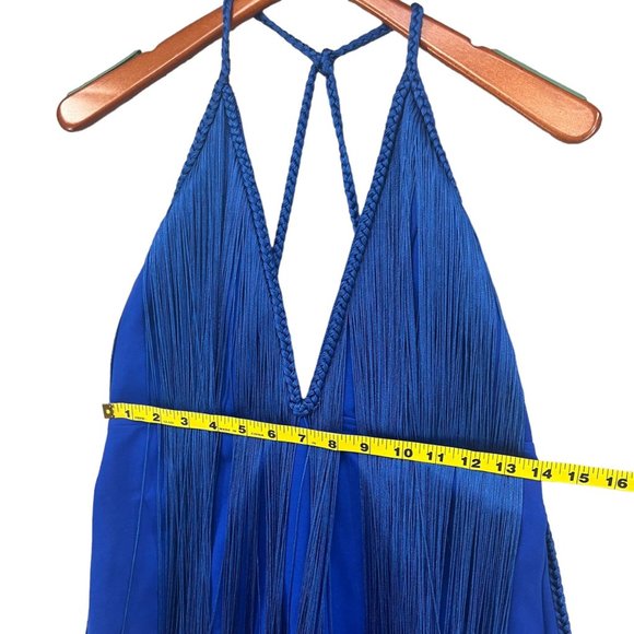 Free People Fringe Element Mini Bodycon Dress Blue Sleeveless Size S - Picture 8 of 16